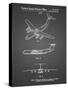 PP944-Black Grid Lockheed C-130 Hercules Airplane Patent Poster-Cole Borders-Stretched Canvas