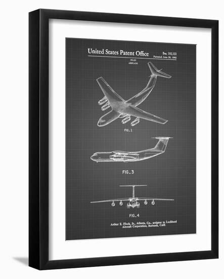 PP944-Black Grid Lockheed C-130 Hercules Airplane Patent Poster-Cole Borders-Framed Giclee Print