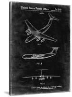 PP944-Black Grunge Lockheed C-130 Hercules Airplane Patent Poster-Cole Borders-Stretched Canvas