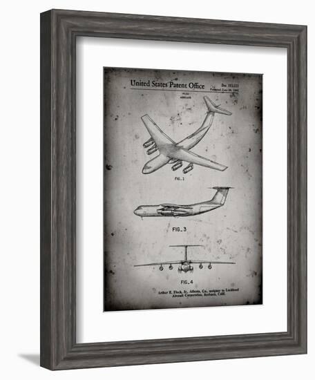 PP944-Faded Grey Lockheed C-130 Hercules Airplane Patent Poster-Cole Borders-Framed Giclee Print