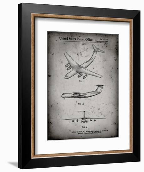PP944-Faded Grey Lockheed C-130 Hercules Airplane Patent Poster-Cole Borders-Framed Giclee Print
