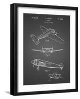 PP945-Black Grid Lockheed Electra Airplane Patent Poster-Cole Borders-Framed Giclee Print