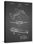 PP945-Black Grid Lockheed Electra Airplane Patent Poster-Cole Borders-Stretched Canvas