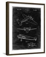 PP945-Black Grunge Lockheed Electra Airplane Patent Poster-Cole Borders-Framed Giclee Print