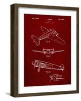 PP945-Burgundy Lockheed Electra Airplane Patent Poster-Cole Borders-Framed Giclee Print