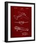 PP945-Burgundy Lockheed Electra Airplane Patent Poster-Cole Borders-Framed Giclee Print