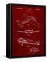 PP945-Burgundy Lockheed Electra Airplane Patent Poster-Cole Borders-Framed Stretched Canvas