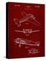 PP945-Burgundy Lockheed Electra Airplane Patent Poster-Cole Borders-Stretched Canvas