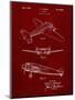 PP945-Burgundy Lockheed Electra Airplane Patent Poster-Cole Borders-Mounted Giclee Print