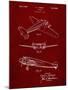 PP945-Burgundy Lockheed Electra Airplane Patent Poster-Cole Borders-Mounted Giclee Print