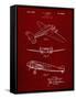 PP945-Burgundy Lockheed Electra Airplane Patent Poster-Cole Borders-Framed Stretched Canvas