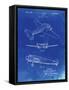 PP945-Faded Blueprint Lockheed Electra Airplane Patent Poster-Cole Borders-Framed Stretched Canvas