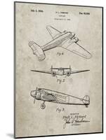 PP945-Sandstone Lockheed Electra Airplane Patent Poster-Cole Borders-Mounted Giclee Print