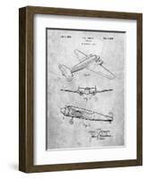 PP945-Slate Lockheed Electra Airplane Patent Poster-Cole Borders-Framed Giclee Print