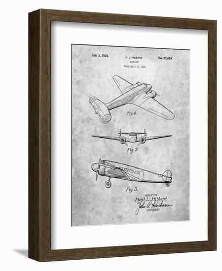 PP945-Slate Lockheed Electra Airplane Patent Poster-Cole Borders-Framed Giclee Print