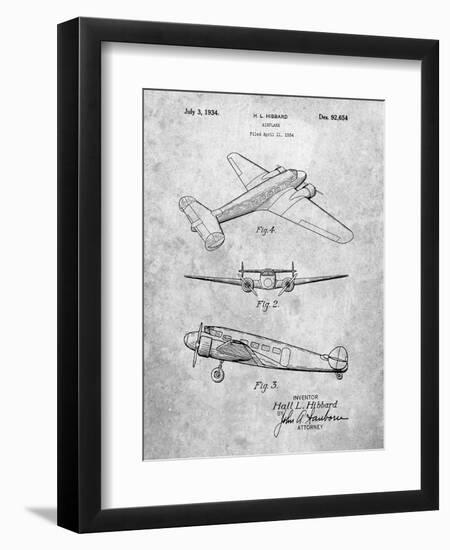 PP945-Slate Lockheed Electra Airplane Patent Poster-Cole Borders-Framed Giclee Print