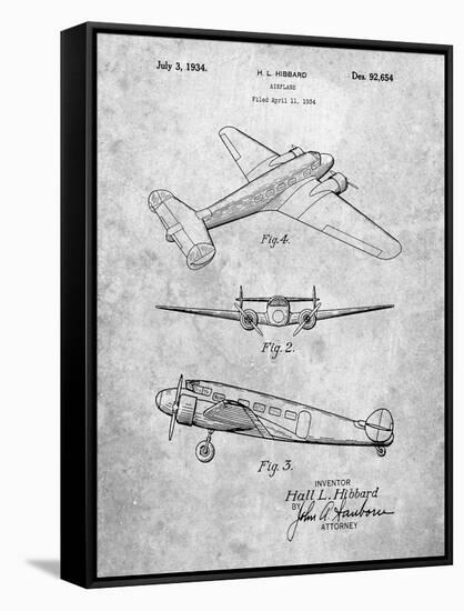 PP945-Slate Lockheed Electra Airplane Patent Poster-Cole Borders-Framed Stretched Canvas