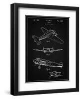 PP945-Vintage Black Lockheed Electra Airplane Patent Poster-Cole Borders-Framed Giclee Print