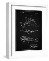 PP945-Vintage Black Lockheed Electra Airplane Patent Poster-Cole Borders-Framed Giclee Print