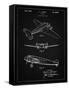 PP945-Vintage Black Lockheed Electra Airplane Patent Poster-Cole Borders-Framed Stretched Canvas
