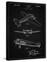 PP945-Vintage Black Lockheed Electra Airplane Patent Poster-Cole Borders-Stretched Canvas