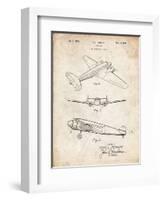 PP945-Vintage Parchment Lockheed Electra Airplane Patent Poster-Cole Borders-Framed Giclee Print