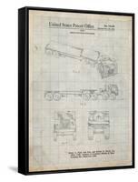 PP946-Antique Grid Parchment Lockheed Ford Truck and Trailer Patent Poster-Cole Borders-Framed Stretched Canvas