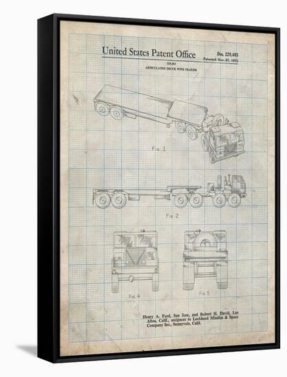 PP946-Antique Grid Parchment Lockheed Ford Truck and Trailer Patent Poster-Cole Borders-Framed Stretched Canvas