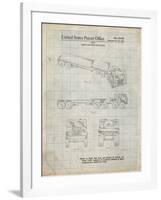 PP946-Antique Grid Parchment Lockheed Ford Truck and Trailer Patent Poster-Cole Borders-Framed Giclee Print