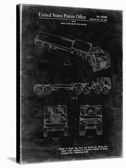 PP946-Black Grunge Lockheed Ford Truck and Trailer Patent Poster-Cole Borders-Stretched Canvas