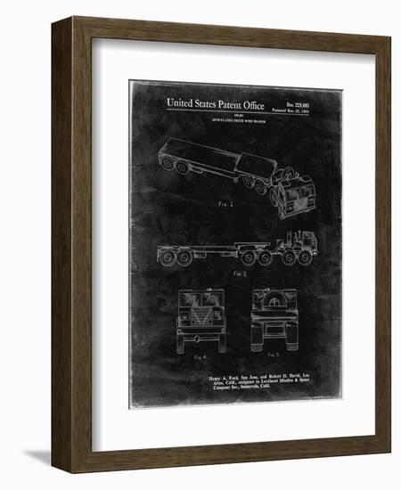 PP946-Black Grunge Lockheed Ford Truck and Trailer Patent Poster-Cole Borders-Framed Giclee Print