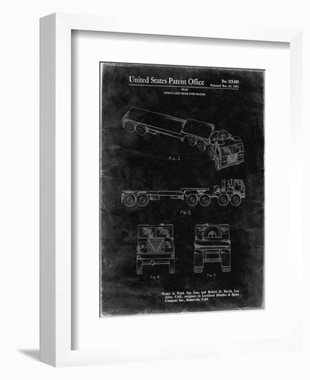 PP946-Black Grunge Lockheed Ford Truck and Trailer Patent Poster-Cole Borders-Framed Giclee Print