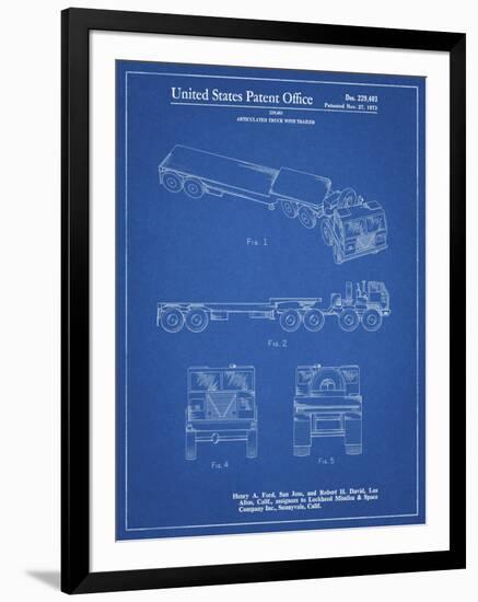 PP946-Blueprint Lockheed Ford Truck and Trailer Patent Poster-Cole Borders-Framed Giclee Print