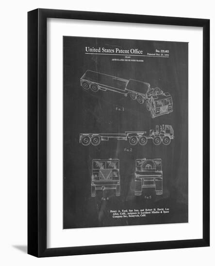 PP946-Chalkboard Lockheed Ford Truck and Trailer Patent Poster-Cole Borders-Framed Giclee Print