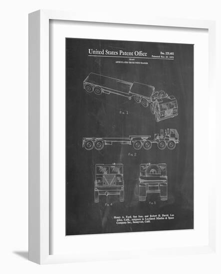 PP946-Chalkboard Lockheed Ford Truck and Trailer Patent Poster-Cole Borders-Framed Giclee Print