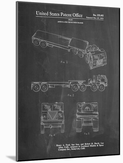 PP946-Chalkboard Lockheed Ford Truck and Trailer Patent Poster-Cole Borders-Mounted Giclee Print