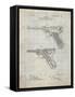 PP947-Antique Grid Parchment Luger Pistol Patent Poster-Cole Borders-Framed Stretched Canvas