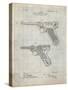 PP947-Antique Grid Parchment Luger Pistol Patent Poster-Cole Borders-Stretched Canvas