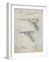 PP947-Antique Grid Parchment Luger Pistol Patent Poster-Cole Borders-Framed Giclee Print