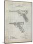 PP947-Antique Grid Parchment Luger Pistol Patent Poster-Cole Borders-Mounted Giclee Print