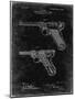 PP947-Black Grunge Luger Pistol Patent Poster-Cole Borders-Mounted Giclee Print