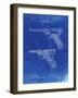PP947-Faded Blueprint Luger Pistol Patent Poster-Cole Borders-Framed Giclee Print