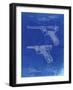 PP947-Faded Blueprint Luger Pistol Patent Poster-Cole Borders-Framed Giclee Print