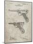 PP947-Sandstone Luger Pistol Patent Poster-Cole Borders-Mounted Giclee Print