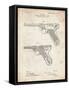 PP947-Vintage Parchment Luger Pistol Patent Poster-Cole Borders-Framed Stretched Canvas