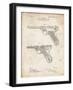 PP947-Vintage Parchment Luger Pistol Patent Poster-Cole Borders-Framed Giclee Print