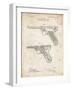 PP947-Vintage Parchment Luger Pistol Patent Poster-Cole Borders-Framed Giclee Print