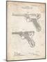 PP947-Vintage Parchment Luger Pistol Patent Poster-Cole Borders-Mounted Giclee Print