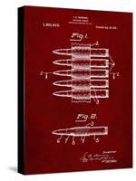 PP948-Burgundy Machine Gun Bullet Carrier Belt Patent Poster-Cole Borders-Stretched Canvas