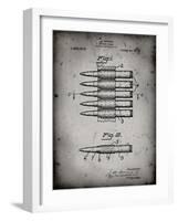 PP948-Faded Grey Machine Gun Bullet Carrier Belt Patent Poster-Cole Borders-Framed Giclee Print